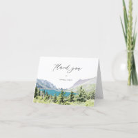 GLACIER NATIONAL PARK Watercolor Forest Thank You