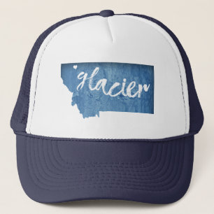 Glacier National Park Wood Grain Trucker Hat