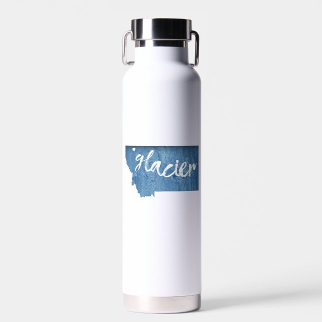 Glacier National Park Wood Grain Water Bottle (Front)