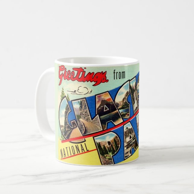 Glacier Park Greetings Postcard Coffee Mug (Front Left)