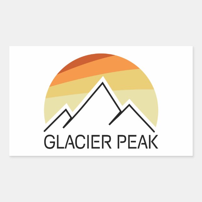 Glacier Peak Washington Retro Rectangular Sticker (Front)
