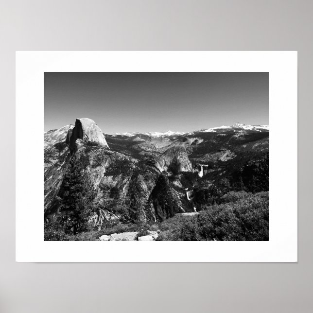 Glacier Point Yosemite Black and White Photography Poster (Front)