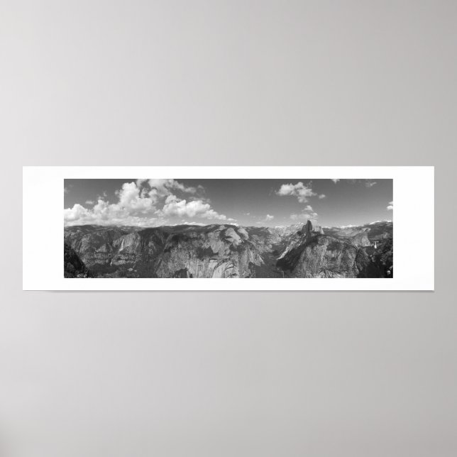 Glacier Point Yosemite Poster - Black and White (Front)