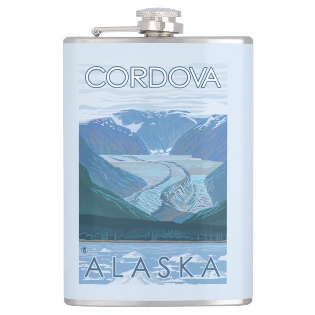Glacier Scene - Cordova, Alaska Hip Flask (Front)