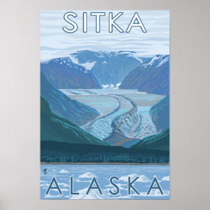 Glacier Scene - Sitka, Alaska Poster
