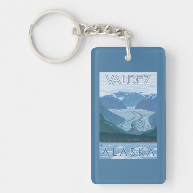 Glacier Scene - Valdez, Alaska Key Ring (Front)