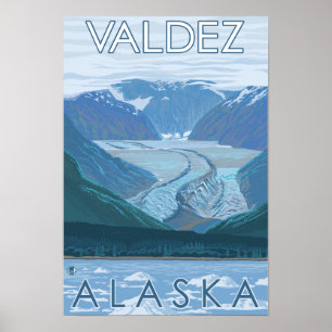 Glacier Scene - Valdez, Alaska Poster