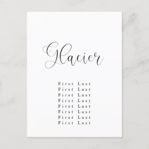 Glacier Seating Chart Postcard