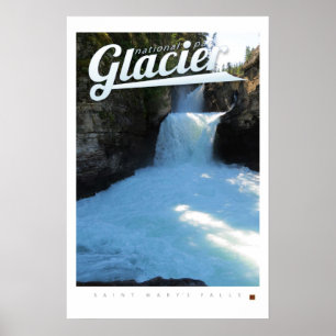 Glacier-St. Mary's Falls-Poster Poster