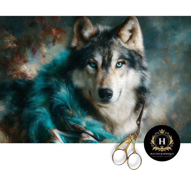 Glacier Teal Wolf Portrait Tissue Paper (Creator Uploaded)