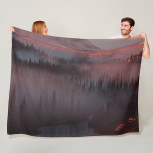Glacier Valley (Sunrise) Fleece Blanket