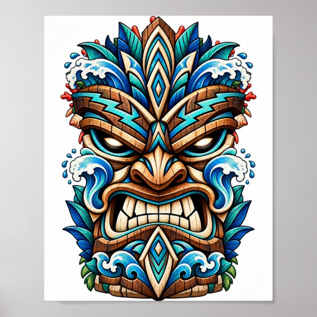 Glacier Wave Tiki Poster (Front)