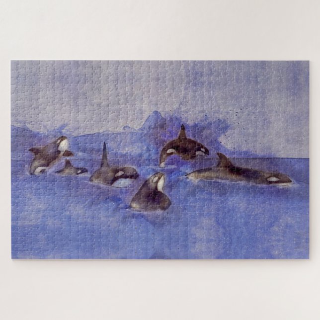 Glacier Whales Orca Whales Jigsaw Puzzle (Horizontal)