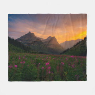 Glacier Wildflowers Fleece Blanket