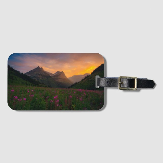 Glacier Wildflowers Luggage Tag (Front Horizontal)