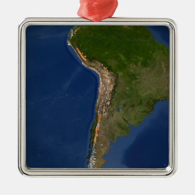 Glaciers in regions of South America Metal Ornament (Front)