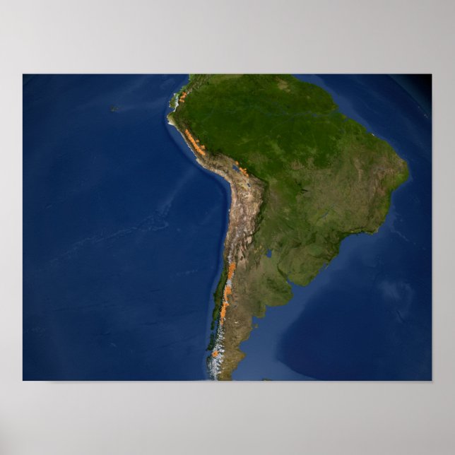 Glaciers in regions of South America Poster (Front)