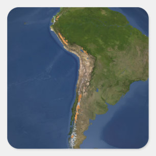 Glaciers in regions of South America Square Sticker