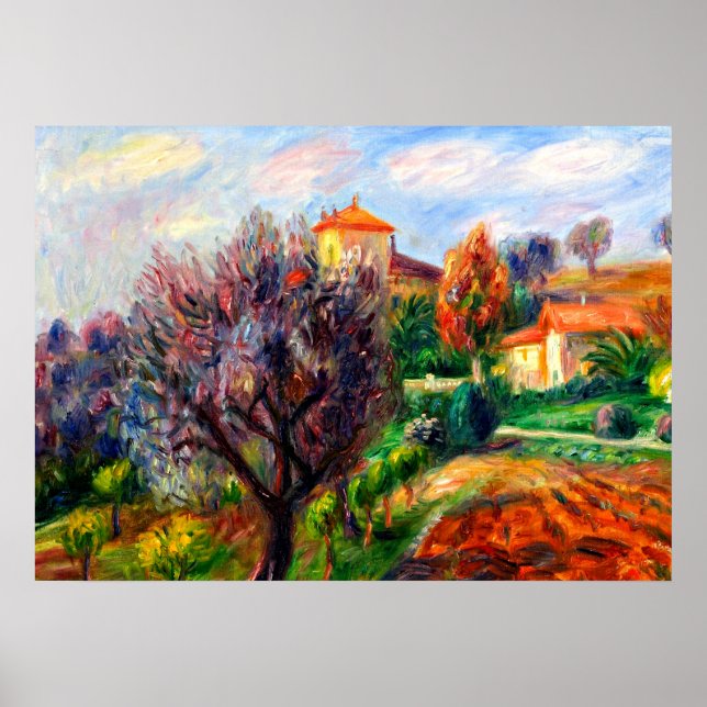 Glackens - Hillside with Olive Trees Poster (Front)