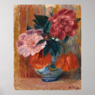 Glackens' Tulips and Peonies in Pitche Poster