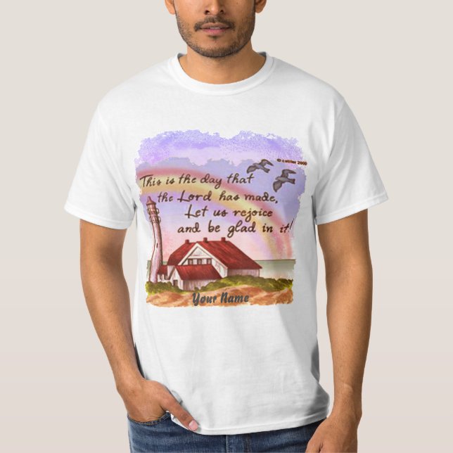 Glad Christian Lighthouse  t-shirt (Front)