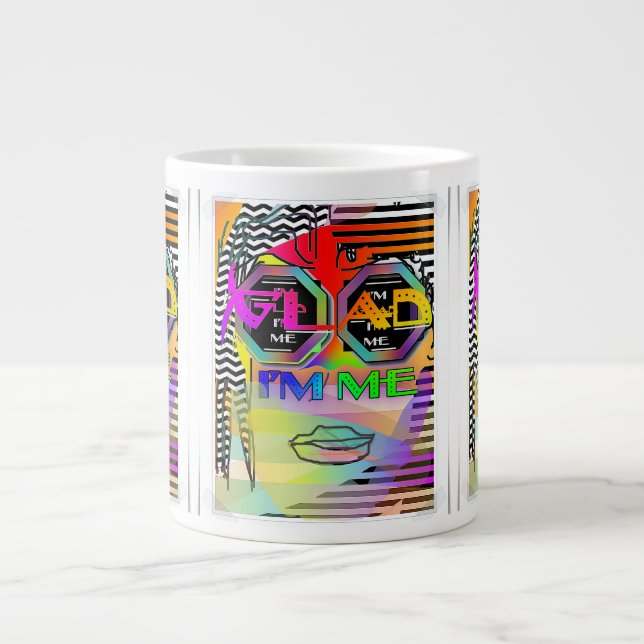 Glad I Am Me  Large Coffee Mug (Front)