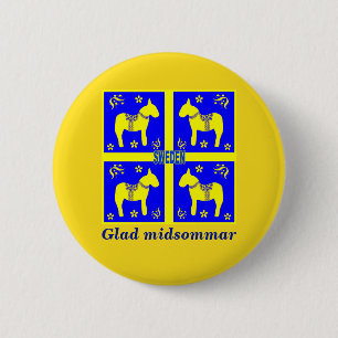 Glad Midsommar , 6 Cm Round Badge