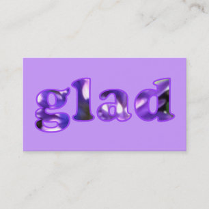 Glad spelled with purple flowers Business Cards