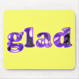 Glad spelled with purple flowers mousepads