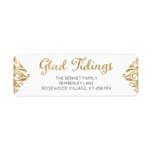 Glad Tidings Christmas Return Address Label