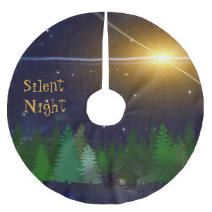 Glad Tidings of Great Joy on this "Silent Night" Brushed Polyester Tree Skirt