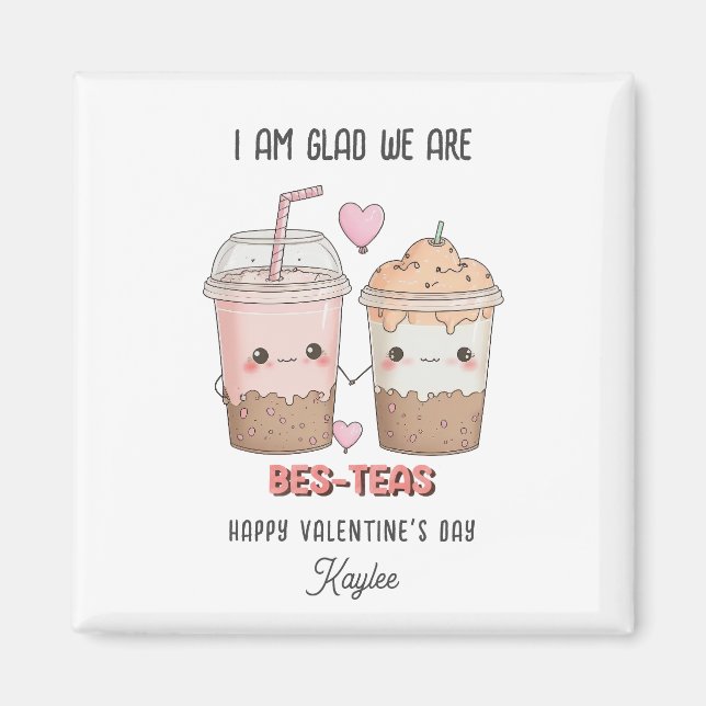 Glad We Are Bes-teas KID Valentines Day Classroom Magnet (Front)