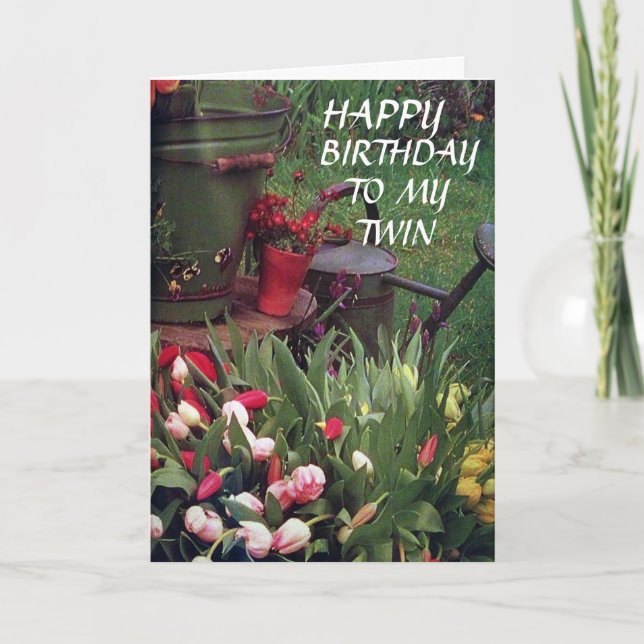 GLAD WE SHARE BIRTHDAY TO MY TWIN SISTER CARD (Front)