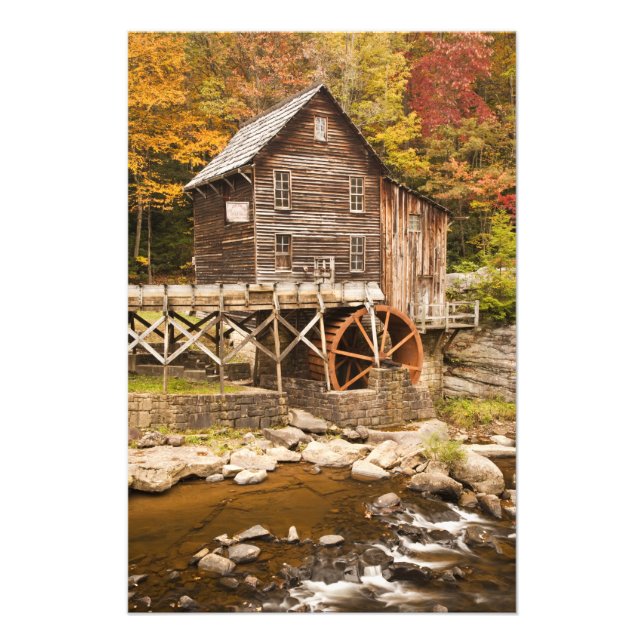 Glade Creek Grist Mill, Babcock State Park, 2 Photo Print (Front)