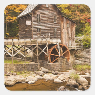 Glade Creek Grist Mill, Babcock State Park, 2 Square Sticker