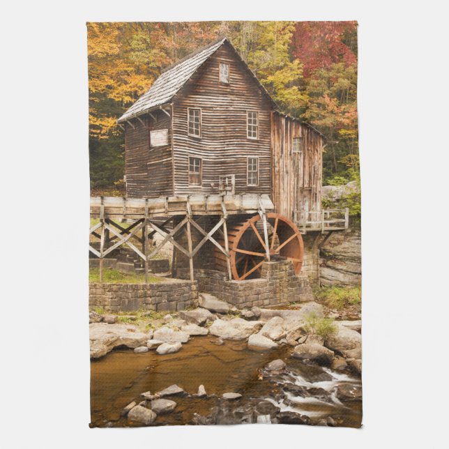 Glade Creek Grist Mill, Babcock State Park, 2 Tea Towel (Vertical)