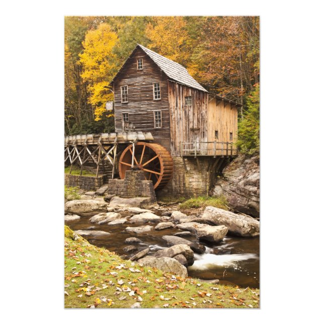 Glade Creek Grist Mill, Babcock State Park, Photo Print (Front)