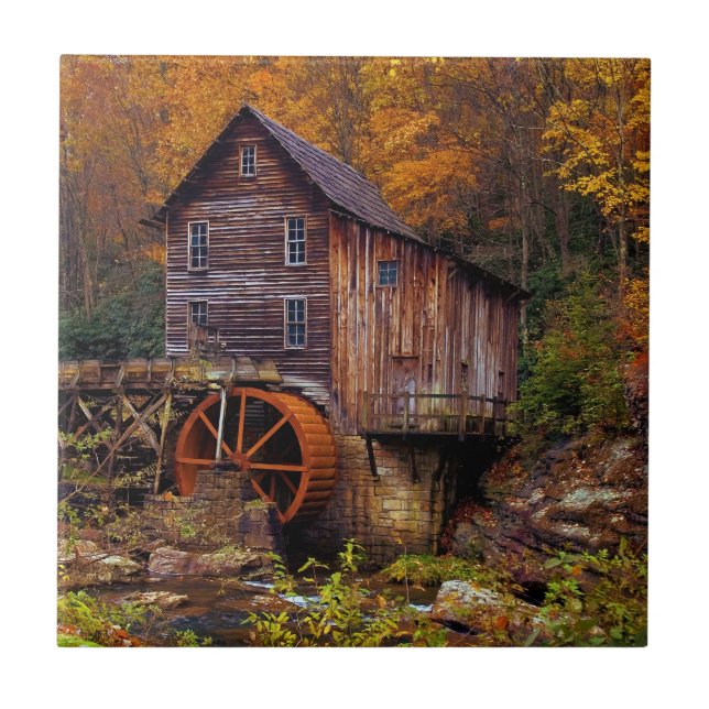 Glade Creek Grist Mill Ceramic Tile (Front)