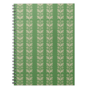 Glade Green Arts and Crafts Floral Stripe Notebook
