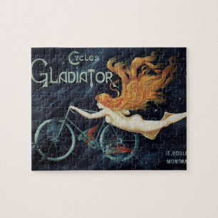 Gladiator Cycles, Vintage Victorian Art Nouveau Jigsaw Puzzle