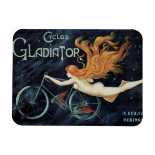 Gladiator Cycles, Vintage Victorian Art Nouveau Magnet