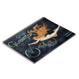 Gladiator Cycles, Vintage Victorian Art Nouveau Notebook