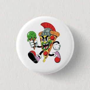 Gladiator Pizza Slice Italian Brainrot 3 Cm Round Badge