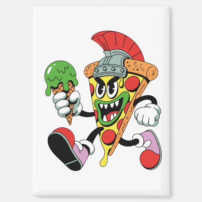 Gladiator Pizza Slice Italian Brainrot Magnet (Front)