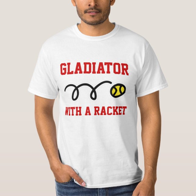 Gladiator with a racket tennis t-shirt (Front)