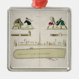 Gladiators and a plan of the circus of Caracalla, Metal Ornament