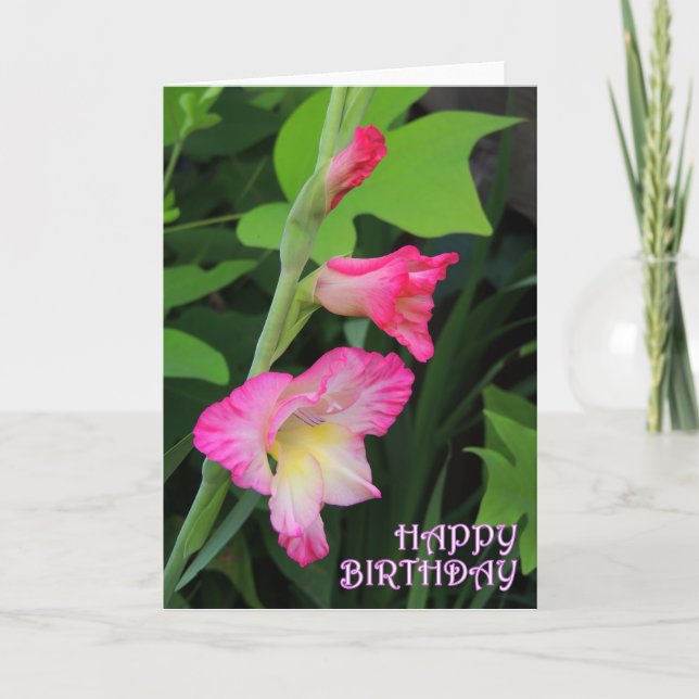 Gladiola Birthday 3 Card (Front)