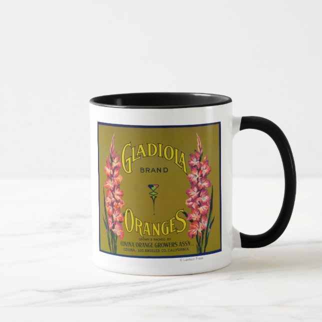 Gladiola Brand Citrus Crate Label Mug (Right)