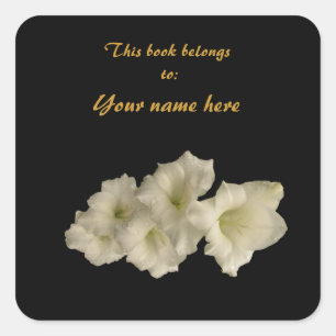 Gladiolas Bookplate Square Sticker
