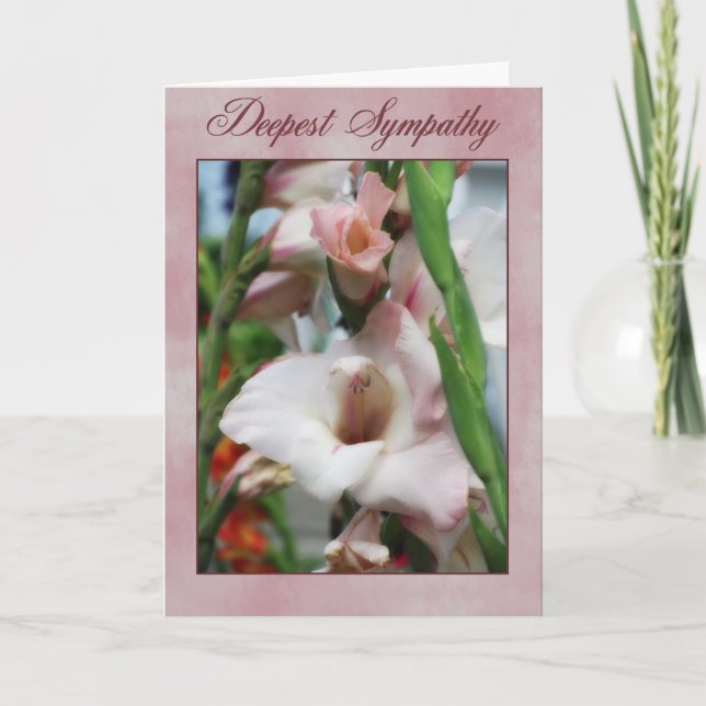 Gladiolas Sympathy Card (Front)